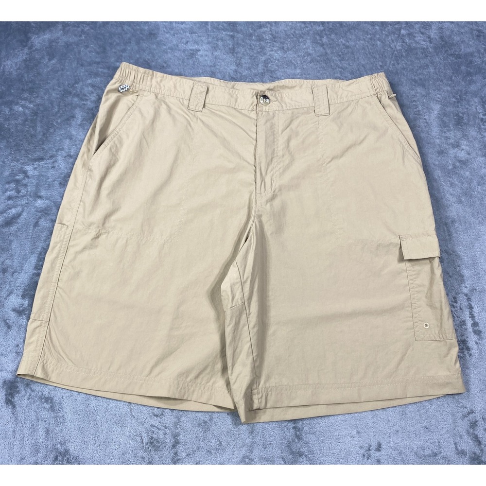Columbia PFG Shorts 38 Mens Tan Omni-Shade Fishing Cargo Beige Ripstop